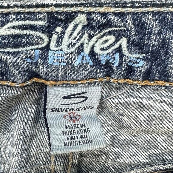 Vintage y2k Silver Jeans Women 29 Flare Low Rise Distressed Nice Fading 32x30 - Picture 4 of 16